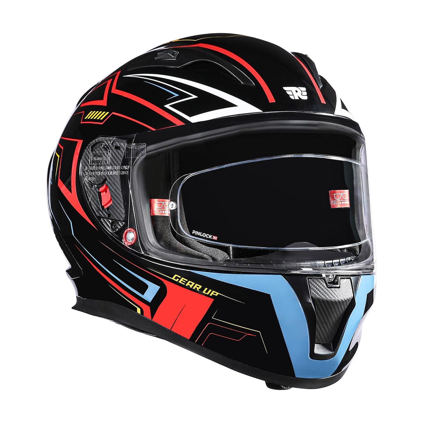 Royal Enfield Speedx Helmet Full Face Gearup | ISI and DOT Certified Riding Helmet | Anti-Fog Pinlock System | Better Scratch Resistance | Dual EPS for Perfect Fitting & Absorb Impact BLACK (XL)62 CM