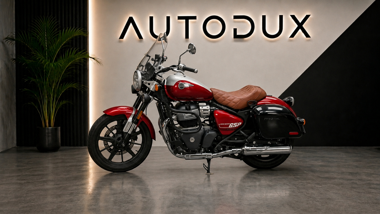 AUTODUX Fit for Royal Enfield Super Meteor 650 Brown Leather Comfort Seat --Worldwide Free Shipping