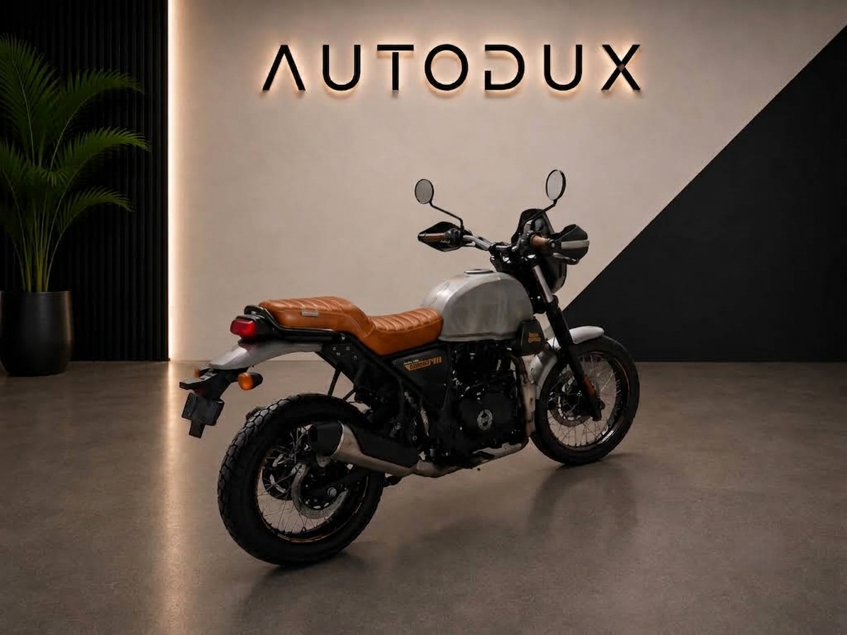 Autodux Custom Seat for Royal Enfield Himalayan & Scram 411 – Double Stripes Tan Leatherette | Free Shipping
