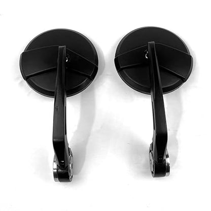 Bar End Mirrors Pair for Royal Enfield Bikes – Round Convex Handlebar End Mirrors Compatible with Classic 350, Bullet, Hunter, Meteor 350, Super Meteor 650, Interceptor, GT 650, Himalayan 411/450, Scram 411 – Universal Fit
