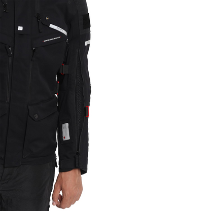 Royal Enfield Mens Polyester Nirvik V2 Riding Standard Length Jacket Charcoal (M) 40 Cm with D3O Level 2 Protectors At Shoulders And Elbows, Ergo Pro Tech Back Armours For Advance Level Safety