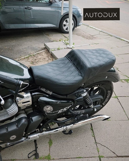 Autodux Fit For Royal Enfield Super Meteor 650 Touring Seat Black Green