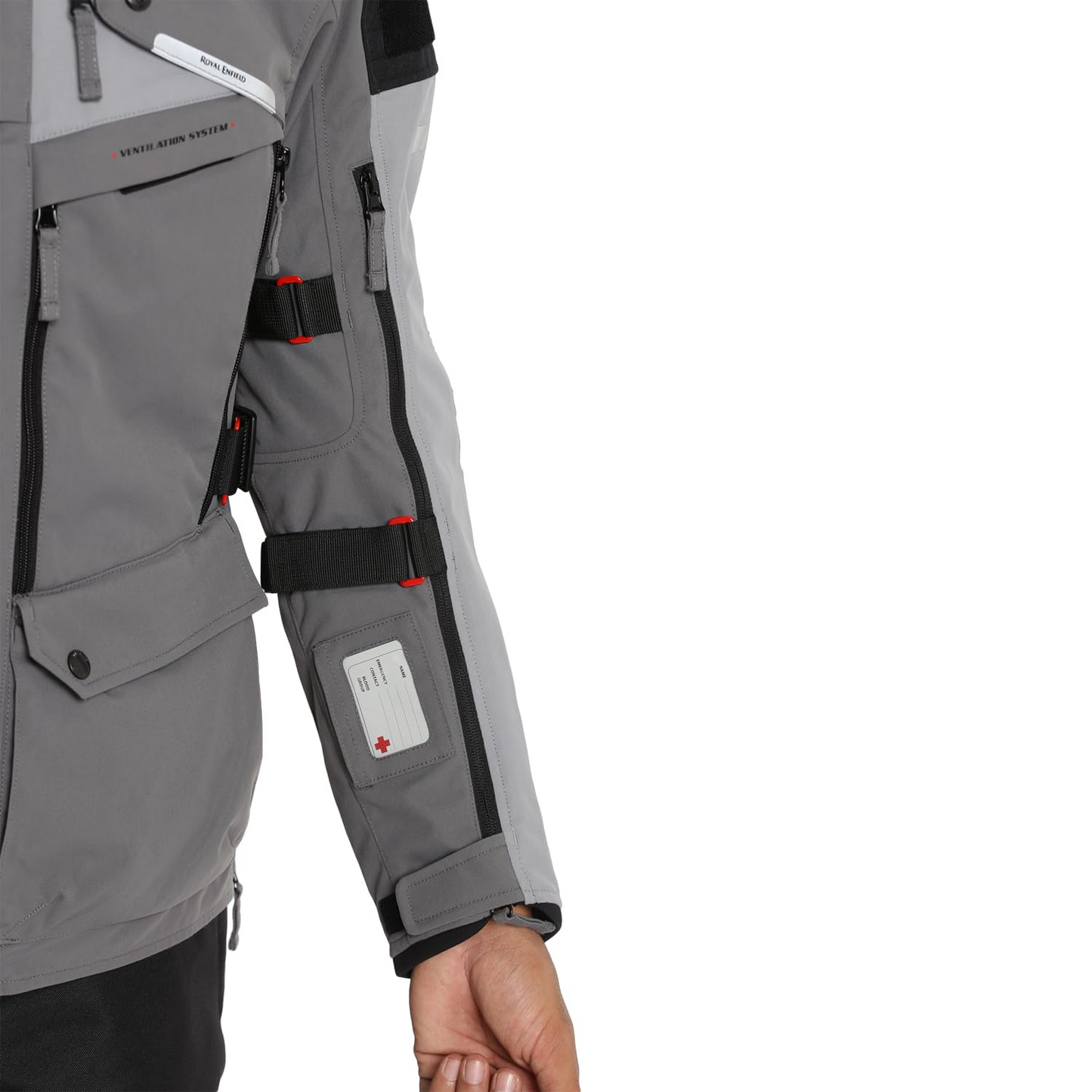 Royal Enfield Mens Polyester Nirvik V2 Riding Standard Length Jacket Charcoal (M) 40 Cm with D3O Level 2 Protectors At Shoulders And Elbows, Ergo Pro Tech Back Armours For Advance Level Safety