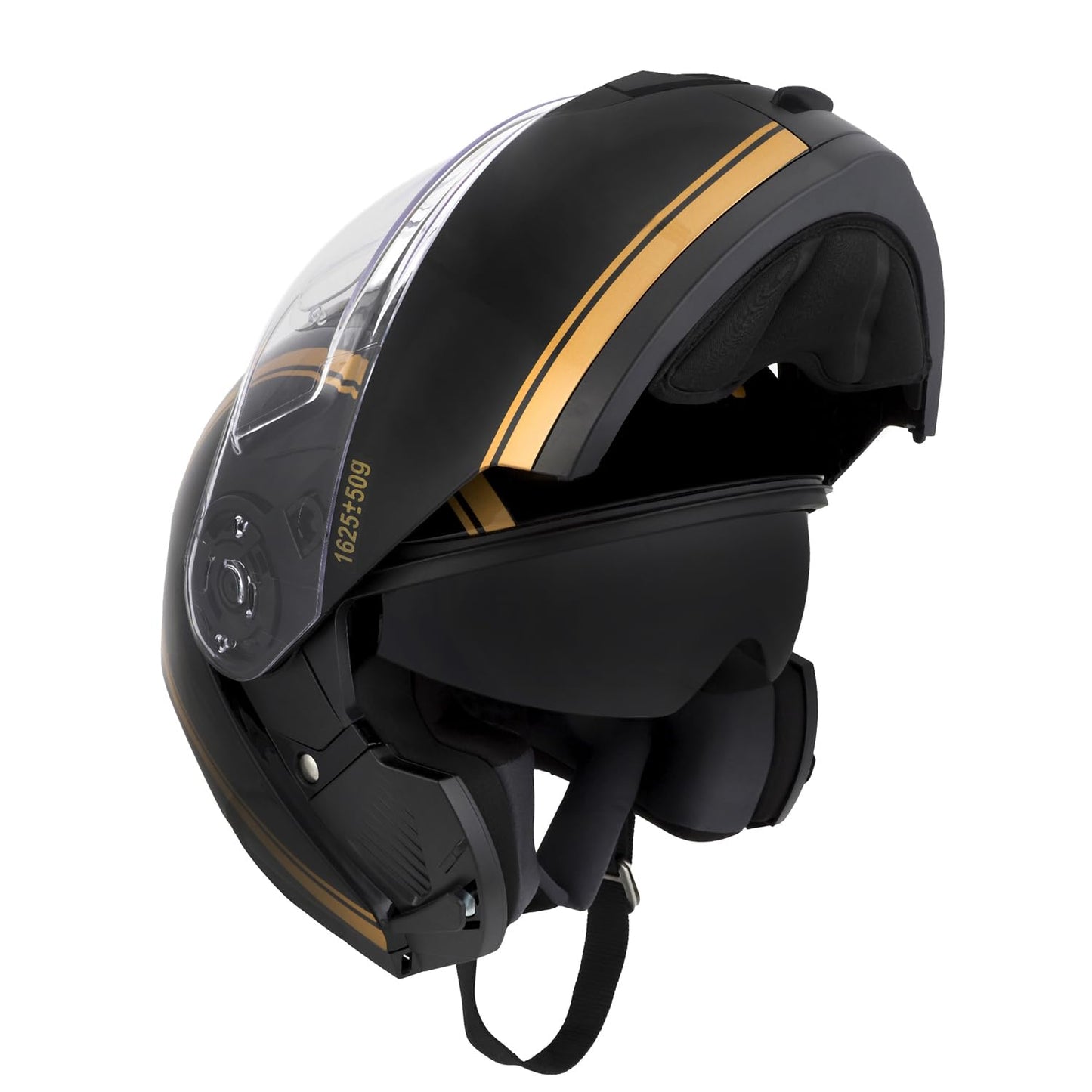 Royal Enfield ISI & DOT Certified Bullet Lightwing Modular Riding Helmet Black (M) 58 Cm-with High Impact Grade Thermoplastic & High Density Head EPS Liner for Superior Impact Protection & Durability