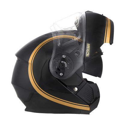 Royal Enfield ISI & DOT Certified Bullet Lightwing Modular Riding Helmet Black (M) 58 Cm-with High Impact Grade Thermoplastic & High Density Head EPS Liner for Superior Impact Protection & Durability