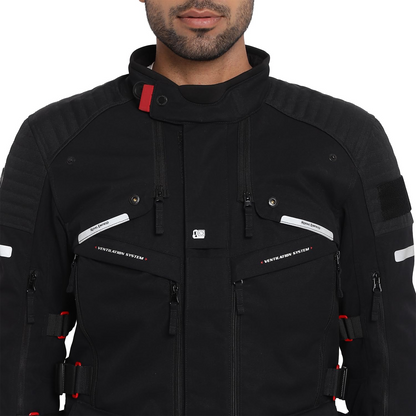Royal Enfield Mens Polyester Nirvik V2 Riding Standard Length Jacket Charcoal (M) 40 Cm with D3O Level 2 Protectors At Shoulders And Elbows, Ergo Pro Tech Back Armours For Advance Level Safety