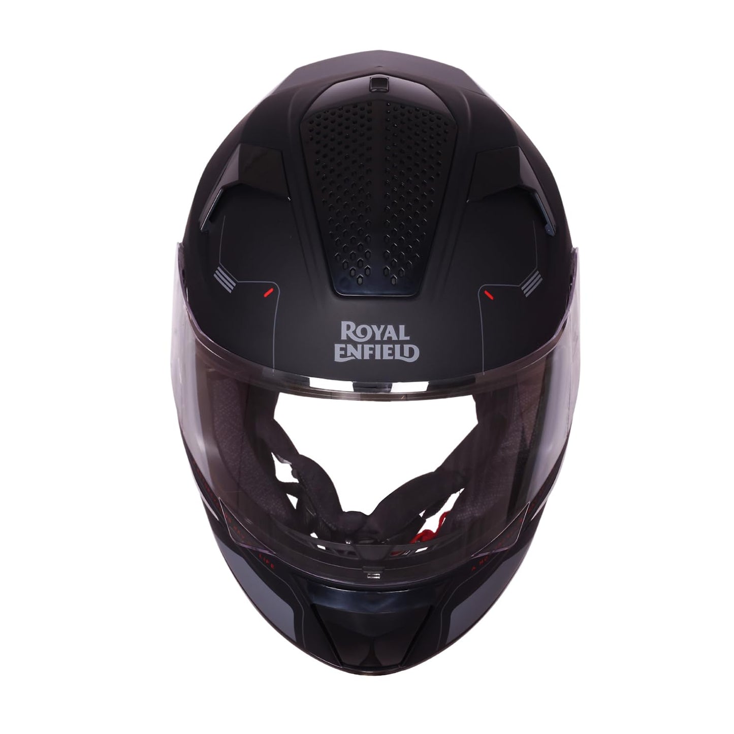 ROYAL ENFIELD AIR-X 1901 Full Face Helmet | Certification: ISI & DOT | High Impact Grade ABS Shell |Multipore Ventilation System | Aerodynamic Design with Aggressive Styling | Black (M) 58 CM