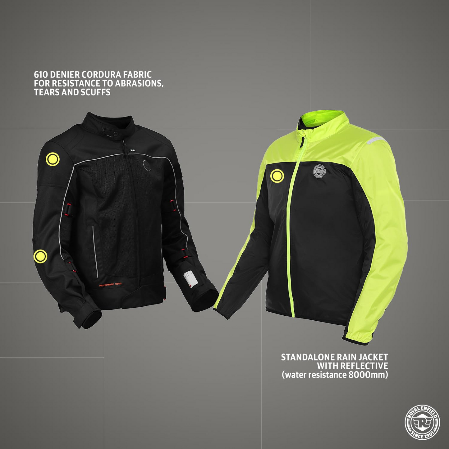 Royal Enfield Explorer V4 Pro Riding Jacket Black (L) 42 Cm with "D3O",Level 2 Protectors At Shoulders & Elbows & Fitted with Back Armours,“Ergo Pro Tech”,Level 2 Pockets For Chest Protectors