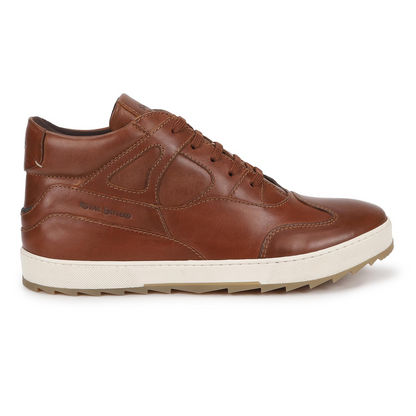 Royal Enfield Clasic Leather MIDANKLE Shoes Khakhi  | Upper Material: Leather 90%, Cotton 10% | TPR Anti Skid Sole | Inner Sole: PU Insole for Comfort | Reflectors at The Back