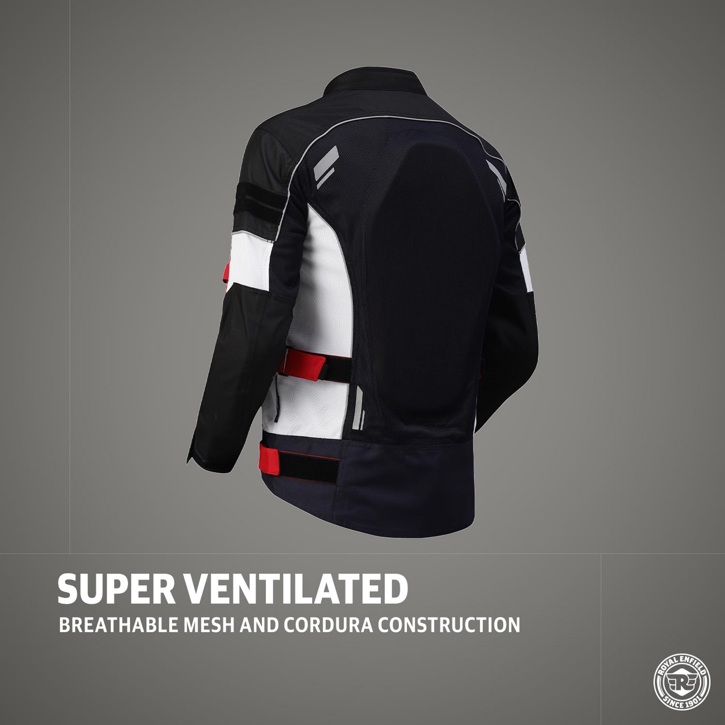 Royal Enfield Men's Polyester Standard Length Riding Jacket Dark Navy (L) 42 Cm With Ce Level 2 Protectors At Shoulder, Elbow & Back Ce Level 1 Ergo Pro-Tech Armours At Chest For Advance Protection