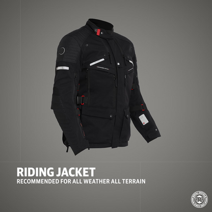 Royal Enfield Mens Polyester Nirvik V2 Riding Standard Length Jacket Charcoal (M) 40 Cm with D3O Level 2 Protectors At Shoulders And Elbows, Ergo Pro Tech Back Armours For Advance Level Safety