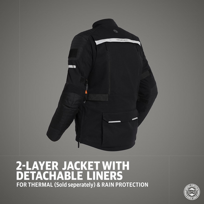 Royal Enfield Mens Polyester Nirvik V2 Riding Standard Length Jacket Charcoal (M) 40 Cm with D3O Level 2 Protectors At Shoulders And Elbows, Ergo Pro Tech Back Armours For Advance Level Safety