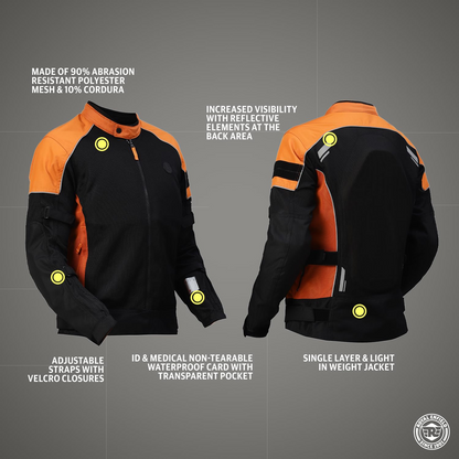 Royal Enfield Streetwind Pro Riding Jacket Orange (L) 42 Cm With Ce Level 2 Protectors At Shoulder, Elbow & Back And Ce Level 1 Ergo Pro-Tech Armours At...