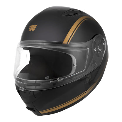 Royal Enfield ISI & DOT Certified Bullet Lightwing Modular Riding Helmet Black (M) 58 Cm-with High Impact Grade Thermoplastic & High Density Head EPS Liner for Superior Impact Protection & Durability