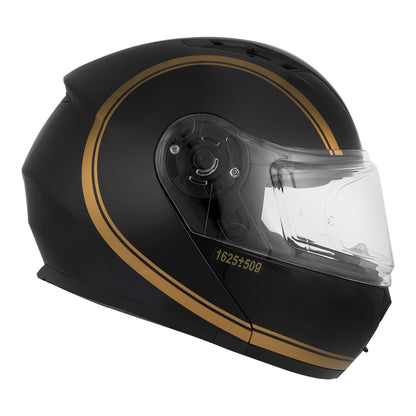 Royal Enfield ISI & DOT Certified Bullet Lightwing Modular Riding Helmet Black (M) 58 Cm-with High Impact Grade Thermoplastic & High Density Head EPS Liner for Superior Impact Protection & Durability