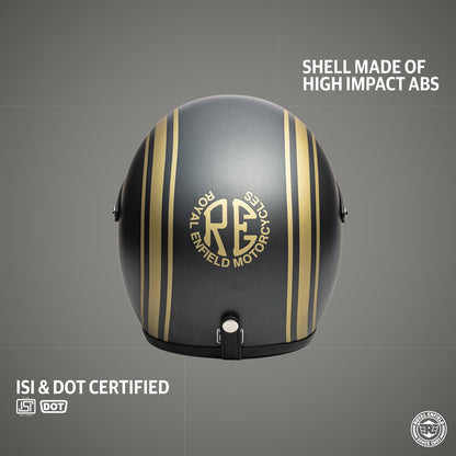 Royal Enfield ISI Certified Open Face Riding Helmet with Excellent Impact Protection, Scratch Resistance, Partially Removable and Washable Comfort Liner Athena Grey, Size: M( 57-58Cm),Motorcycling