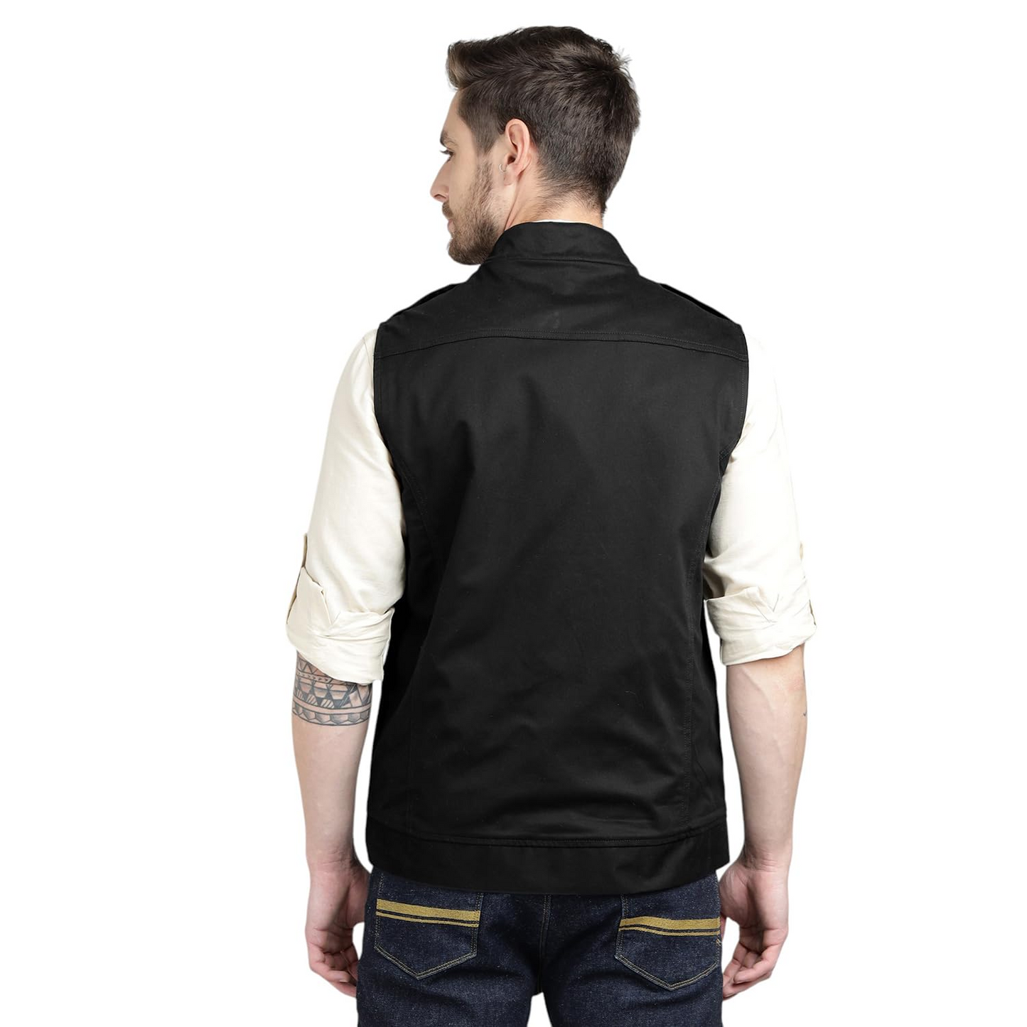 Royal Enfield Sleeveless Commando Jacket Black (Size: XL)-JKO240006-BLACK