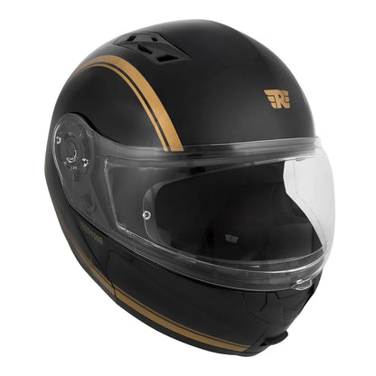 Royal Enfield ISI & DOT Certified Bullet Lightwing Modular Riding Helmet Black (M) 58 Cm-with High Impact Grade Thermoplastic & High Density Head EPS Liner for Superior Impact Protection & Durability