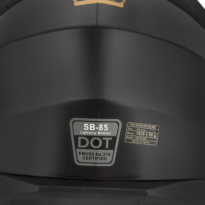 Royal Enfield ISI & DOT Certified Bullet Lightwing Modular Riding Helmet Black (M) 58 Cm-with High Impact Grade Thermoplastic & High Density Head EPS Liner for Superior Impact Protection & Durability