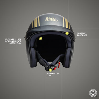 Royal Enfield ISI Certified Open Face Riding Helmet with Excellent Impact Protection, Scratch Resistance, Partially Removable and Washable Comfort Liner Athena Grey, Size: M( 57-58Cm),Motorcycling