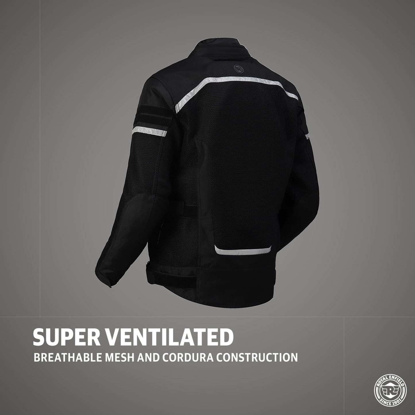 Royal Enfield Windfarer V2 Riding Jacket Black (S) 38 Cm Pro-Tech Ce Level 2 Protectors At Shoulder, Elbow And Back & Pocket At Chest That Can Be...