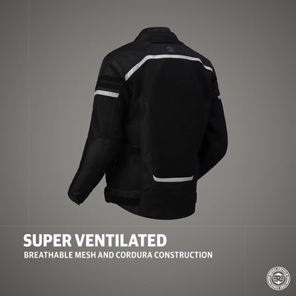 Royal Enfield Windfarer V2 Riding Jacket Black (S) 38 Cm Pro-Tech Ce Level 2 Protectors At Shoulder, Elbow And Back & Pocket At Chest That Can Be...