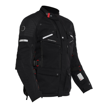 Royal Enfield Mens Polyester Nirvik V2 Riding Standard Length Jacket Charcoal (M) 40 Cm with D3O Level 2 Protectors At Shoulders And Elbows, Ergo Pro Tech Back Armours For Advance Level Safety