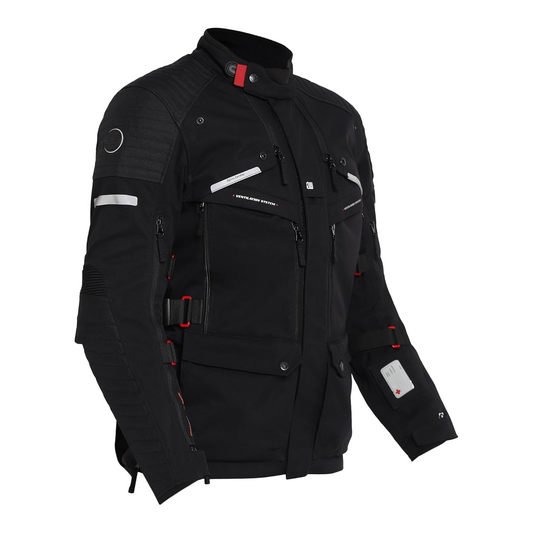Royal Enfield Mens Polyester Nirvik V2 Riding Standard Length Jacket Charcoal (M) 40 Cm with D3O Level 2 Protectors At Shoulders And Elbows, Ergo Pro Tech Back Armours For Advance Level Safety
