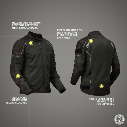 Royal Enfield Men Polyester Standard Length Streetwind V3 Riding Jacket Olive (L) 42 Protectors At Shoulder & Elbow & Pocket For Back Protectors That Can Be Upgraded Ergo Pro-Tech Ce Level 2 Armours