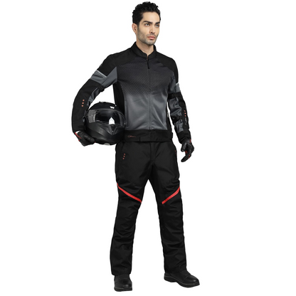ROYAL ENFIELD HIGH STREET ECO RIDING JACKET|CE level 2 armours at Shoulders & Elbows CE level 2 armour at back, XY CE level 1 armour at Chest|Super soft Neoprene fabric at collar |BLACK 2XL