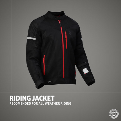 Royal Enfield Windfarer V2 Riding Jacket Black (S) 38 Cm Pro-Tech Ce Level 2 Protectors At Shoulder, Elbow And Back & Pocket At Chest That Can Be...