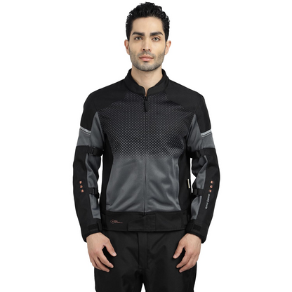 ROYAL ENFIELD HIGH STREET ECO RIDING JACKET|CE level 2 armours at Shoulders & Elbows CE level 2 armour at back, XY CE level 1 armour at Chest|Super soft Neoprene fabric at collar |BLACK 2XL
