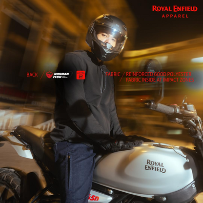 ROYAL ENFIELD URBANITE RIDING JACKET CUM CASUAL JACKET CUM SWEATSHIRT|CE level 2 armours at Shoulders & Elbows CE level 2 armour at back|Riding jacket...