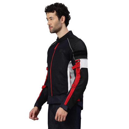 Royal Enfield Men's Polyester Standard Length Riding Jacket Dark Navy (L) 42 Cm With Ce Level 2 Protectors At Shoulder, Elbow & Back Ce Level 1 Ergo Pro-Tech Armours At Chest For Advance Protection