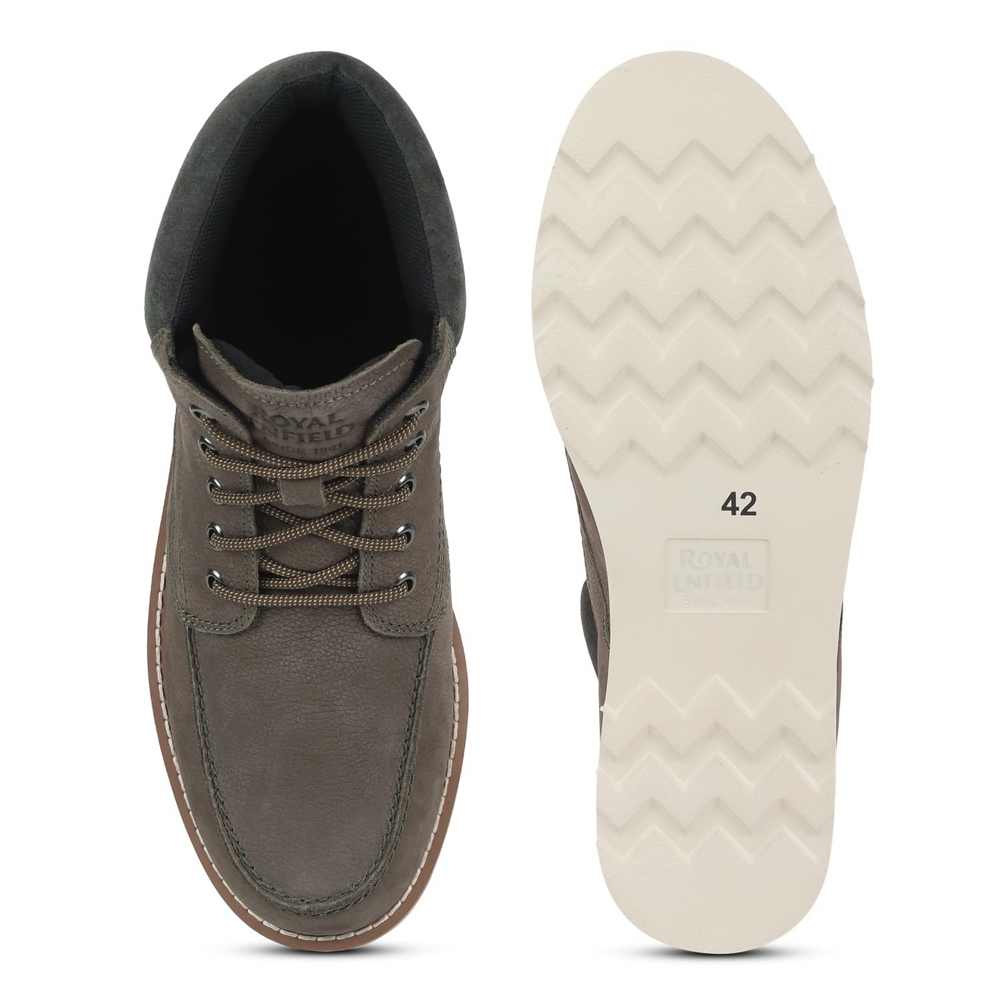 Royal Enfield Mens Legend Boat Shoes Olive
