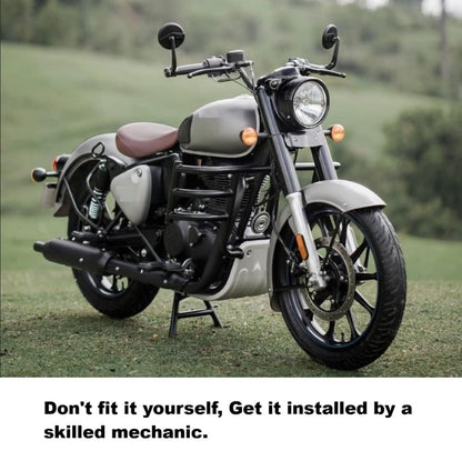 Bar End Mirrors Pair for Royal Enfield Bikes – Round Convex Handlebar End Mirrors Compatible with Classic 350, Bullet, Hunter, Meteor 350, Super Meteor 650, Interceptor, GT 650, Himalayan 411/450, Scram 411 – Universal Fit
