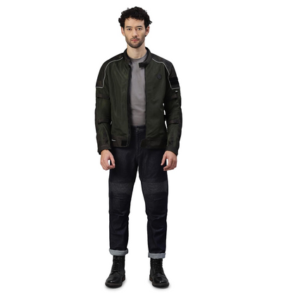 Royal Enfield Men Polyester Standard Length Streetwind V3 Riding Jacket Olive (L) 42 Protectors At Shoulder & Elbow & Pocket For Back Protectors That Can Be Upgraded Ergo Pro-Tech Ce Level 2 Armours