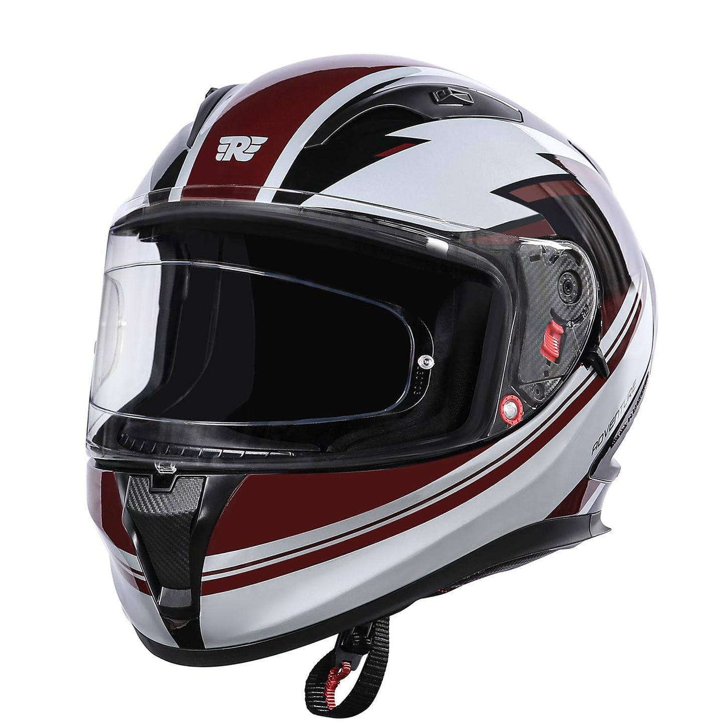 Royal Enfield Speedx FF Avd Id Abs Gl ISI and DOT Certified Riding Helmet Maroon (L) 60 with High Impact Grade Thermoplastic for Superior Impact Protection and Durability