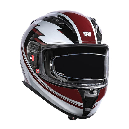 Royal Enfield Speedx FF Avd Id Abs Gl ISI and DOT Certified Riding Helmet Maroon (L) 60 with High Impact Grade Thermoplastic for Superior Impact Protection and Durability