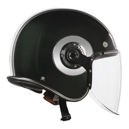 Royal Enfield Spirit of SM ID ABS GL Green ISI and DOT Certified Riding Helmet (XL) 60 Cm - High Impact Grade Thermoplastic & High Density EPS Liner for Superior Impact Protection and Durability