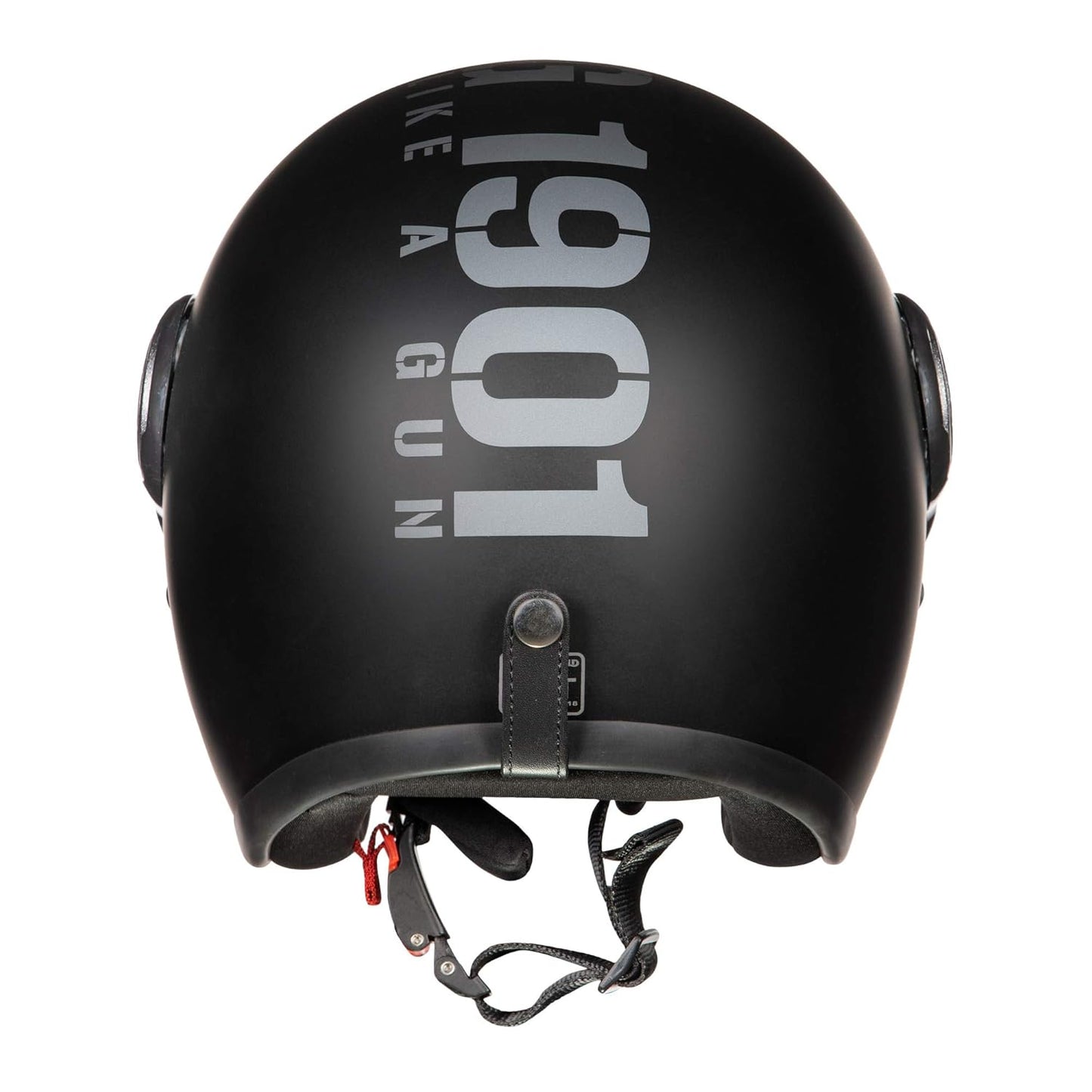 Royal Enfield Open Face MLG Helmet |Made Like a Gun | with Clear Visor | Impact Protection | High Density EPS | ISI and DOT Certified | Micrometric Lock MATT Black (M) 58 CM