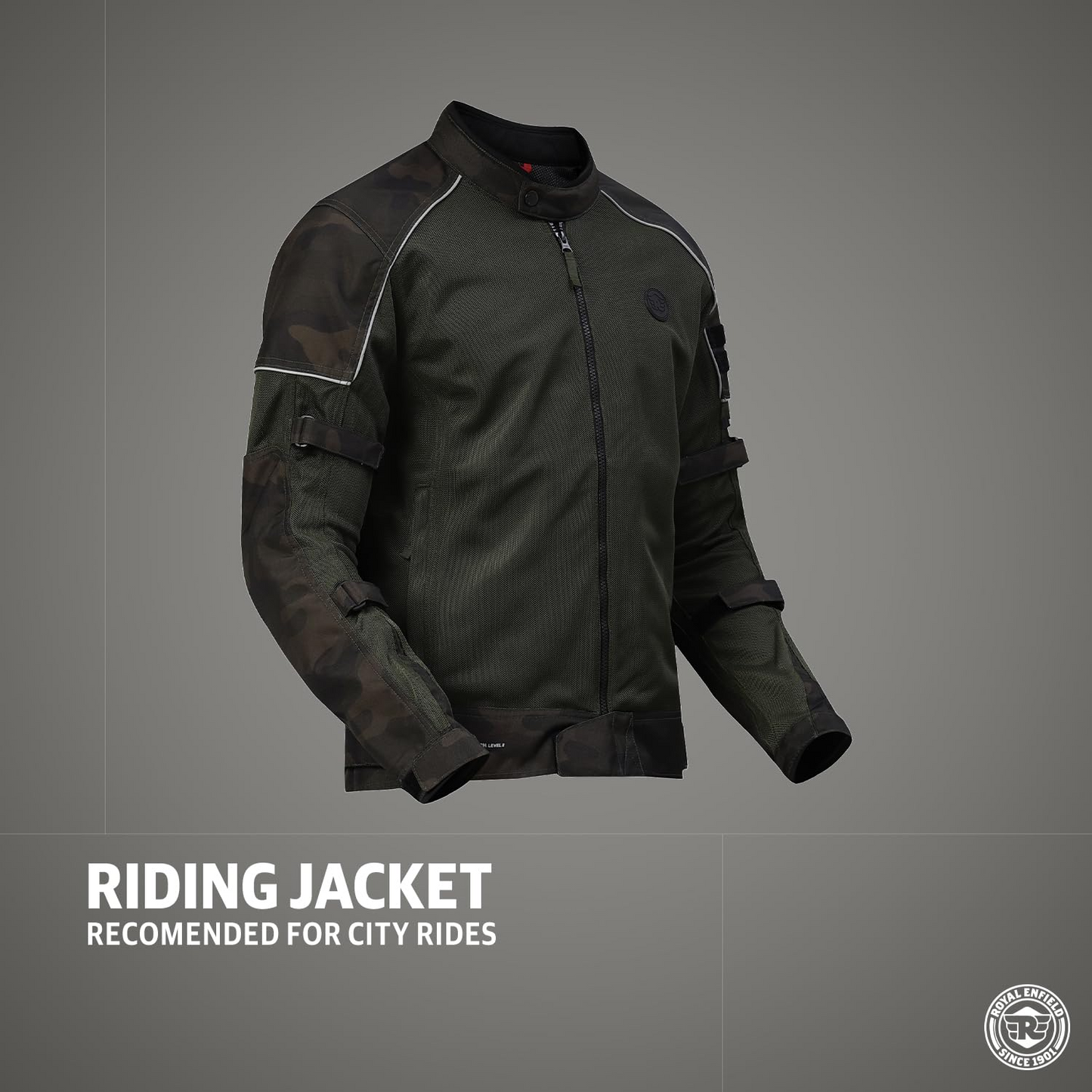 Royal Enfield Men Polyester Standard Length Streetwind V3 Riding Jacket Olive (L) 42 Protectors At Shoulder & Elbow & Pocket For Back Protectors That Can Be Upgraded Ergo Pro-Tech Ce Level 2 Armours