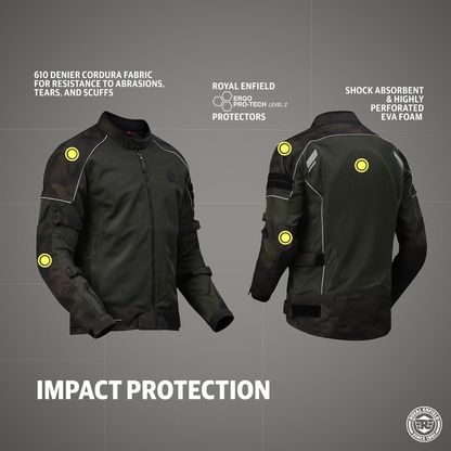 Royal Enfield Men Polyester Standard Length Streetwind V3 Riding Jacket Olive (L) 42 Protectors At Shoulder & Elbow & Pocket For Back Protectors That Can Be Upgraded Ergo Pro-Tech Ce Level 2 Armours