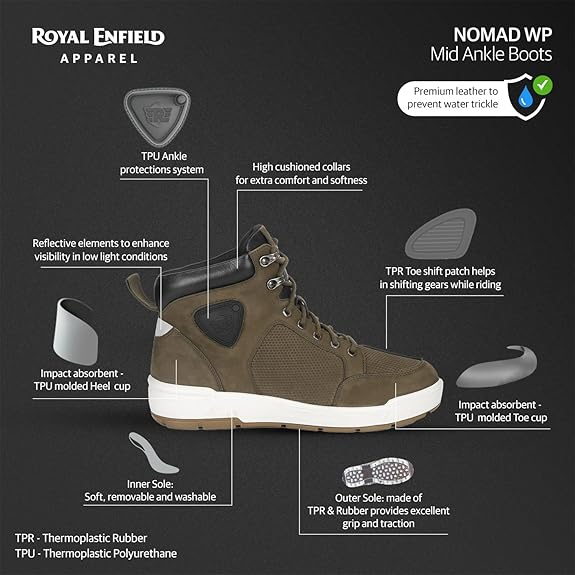 Royal Enfield City Cruising Olive Boots