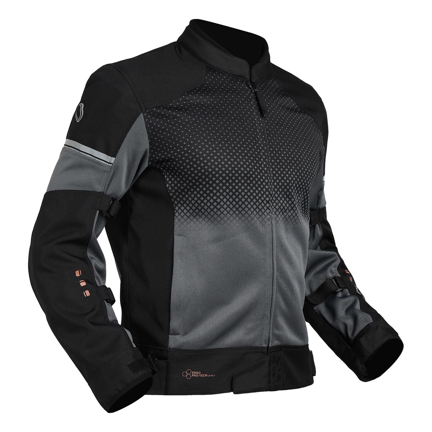 ROYAL ENFIELD HIGH STREET ECO RIDING JACKET|CE level 2 armours at Shoulders & Elbows CE level 2 armour at back, XY CE level 1 armour at Chest|Super soft Neoprene fabric at collar |BLACK 2XL