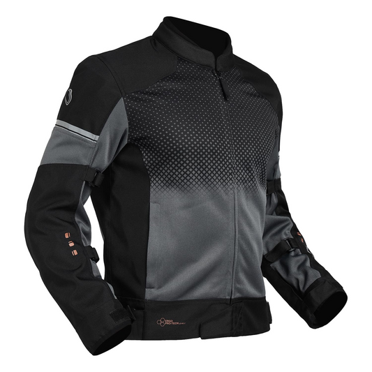 ROYAL ENFIELD HIGH STREET ECO RIDING JACKET|CE level 2 armours at Shoulders & Elbows CE level 2 armour at back, XY CE level 1 armour at Chest|Super soft Neoprene fabric at collar |BLACK 2XL