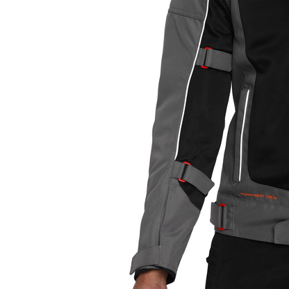 Royal Enfield Explorer V4 Pro Riding Jacket Grey (XL) 44 Cm with "D3O",Level 2 Protectors At Shoulders & Elbows & Fitted with Back Armours,“Ergo Pro Tech”,Level 2 Pockets For Chest Protectors