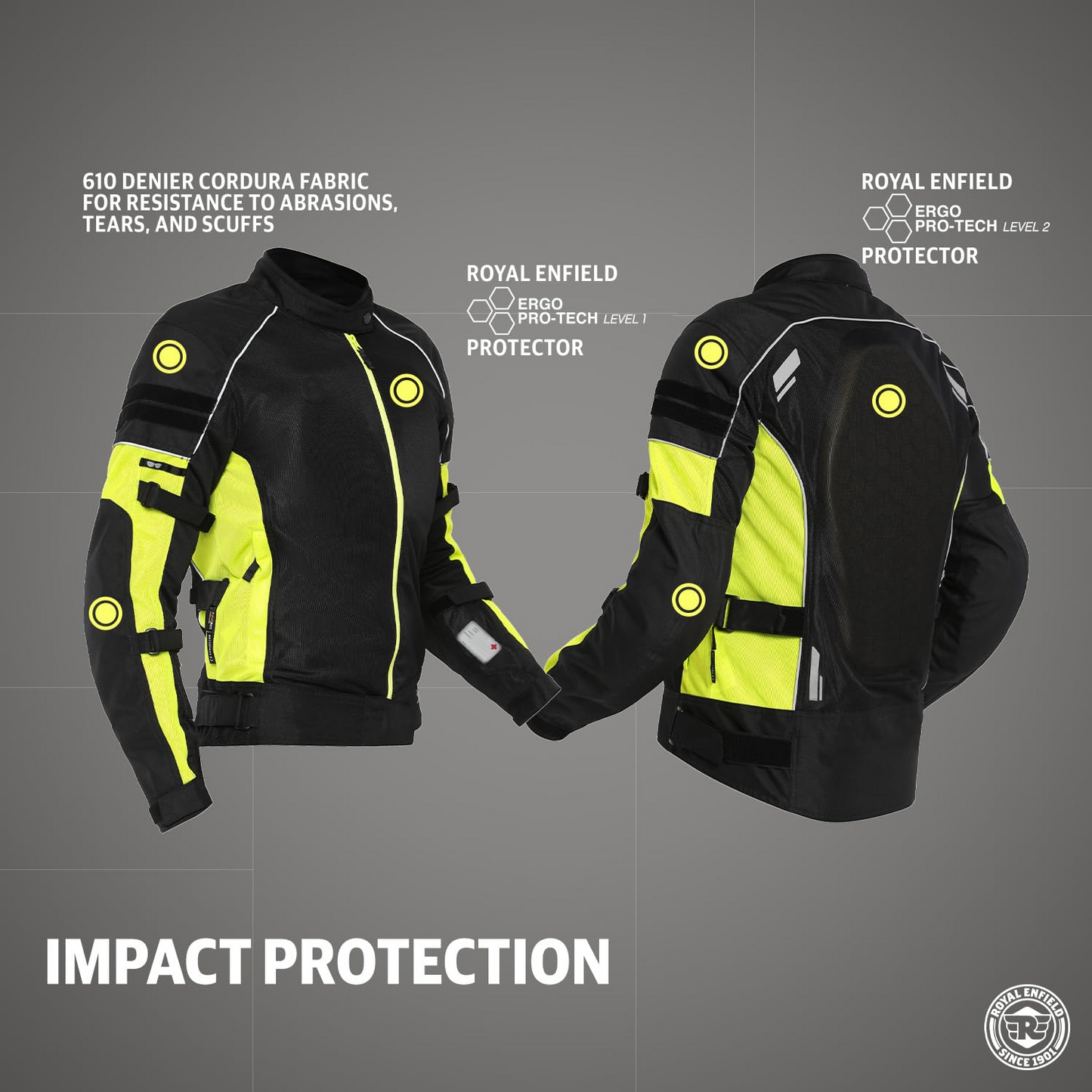 Royal Enfield Streetwind Pro Riding Jacket Black (L) 42 Cm With Ce Level 2 Protectors At Shoulder, Elbow & Back And Ce Level 1 Ergo Pro-Tech Armours At...