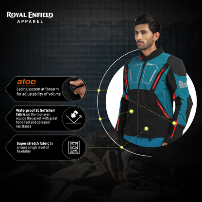 ROYAL ENFIELD ADVENTURER XT RIDING JACKET | Superfabric: High abrasion resistance | Waterproof & Detachable Winter/Thermal liner | Level 2 Protectors