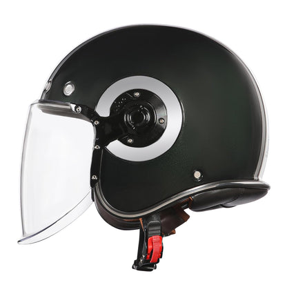 Royal Enfield Spirit of SM ID ABS GL Green ISI and DOT Certified Riding Helmet (XL) 60 Cm - High Impact Grade Thermoplastic & High Density EPS Liner for Superior Impact Protection and Durability